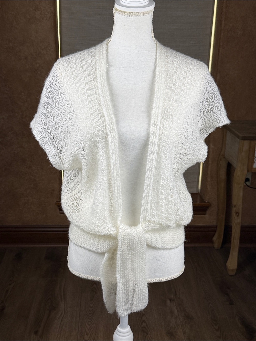 Vintage Ivory Shrug Front Tie Closure